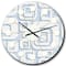 Designart '3D White And Blue Pattern I Mid-Century Modern Wall Clock